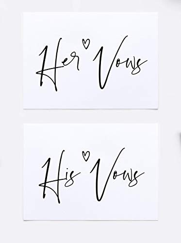 Wedding Day Vow Card Set - Modern His Hers Gifts for Bride Groom to Be - Black - Picture 2 of 10