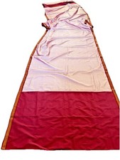 Indian WOMENS PRE-OWNED VINTAGE PINK/Mahroon PURE SILK SAREE SARI FABRIC/CRAFTS