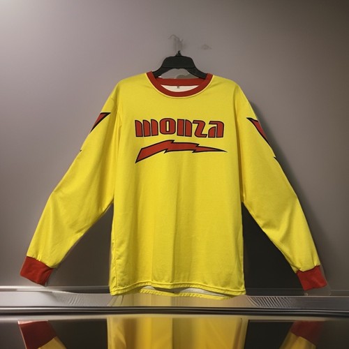 Monza Lightning Bolt gelb BMX Trikot Medium leicht feuchtigkeitsableitend - Bild 2 von 7