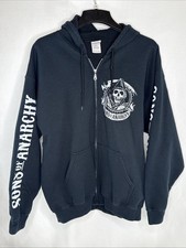 Men  s XL Gilden Black  Sons Of Anarchy  Hooded Zip Up Jacket