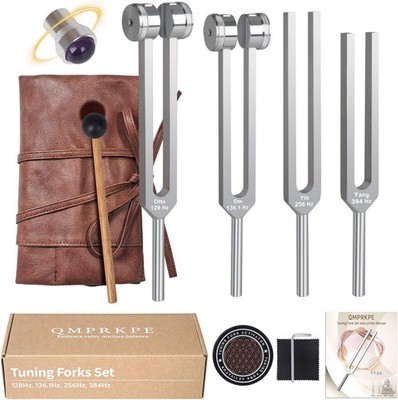 Tuning Forks for Healing 4 Set (128Hz, 136.1Hz, 256Hz & 384Hz)
