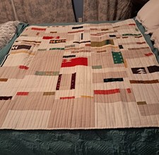 Vintage Modern Throw Quilt, Couch Or Bed Coverlet 56"x64"