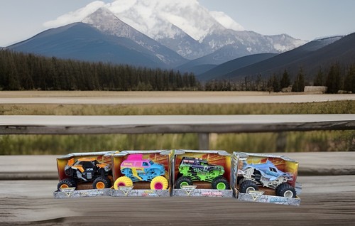 🔥Neu Monster Jam Serie 25 Komplettsatz 4 Ringling, Gravedigger, Meg, JCB 🔥 - Bild 1 von 3