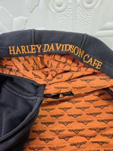 VTG Harley Davidson Cafe Sweatshirt Las Vegas EMBROIDERED Eagles Flames Sz XL - Picture 14 of 21