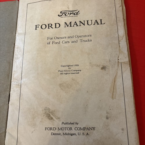 1926 FORD MODEL T OWNERS MANUAL, ORIGINAL, NOT A REPRINT--LOOSE BINDING. - Picture 2 of 4
