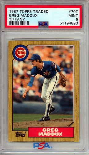 1987 Topps Traded Tiffany #70T Greg Maddux Tiffany PSA 9 Rookie RC centrado - Imagen 1 de 2