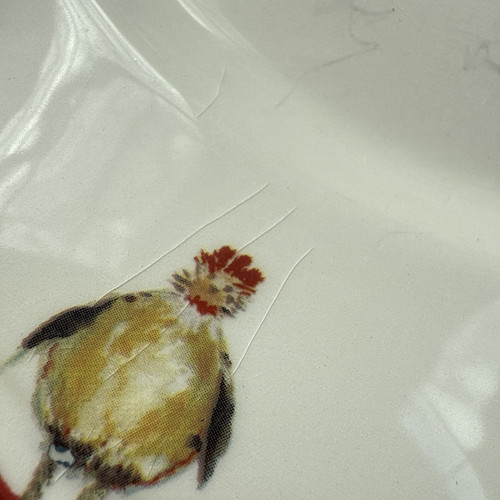 Set of 4 Jacques Pepin Sur La Table Red 11” Dinner Plates Chicken, FLAWED READ - Picture 6 of 24