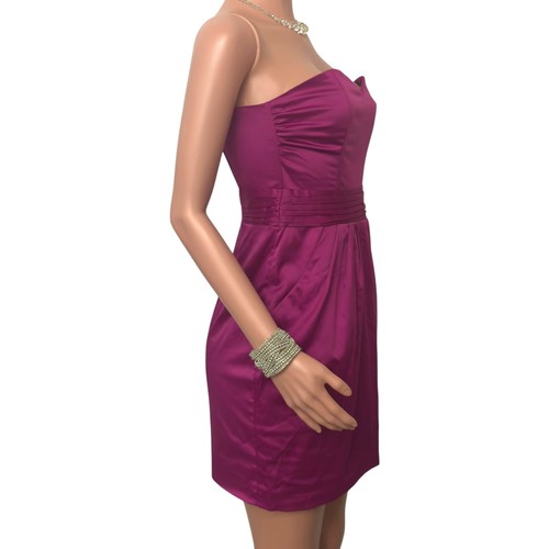 H&M Strapless Dress Sz 8 Fuchsia Y2K Cocktail Prom Coquette Romantic Glam Fairy - Picture 4 of 24