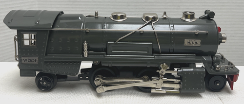MTH O-GAUGE 10-1063-1 GRAY 263E STEAM LOCOMOTIVE NICKEL TRIM CONTEMPORARY - LNIB - Picture 3 of 20