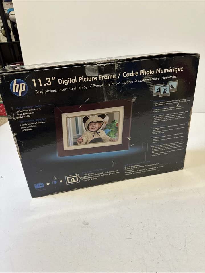 HP 11.3" Digital Picture Frame Brown 128 MB Remote Control Do-1-130a4  Open Box - Image 3 of 4