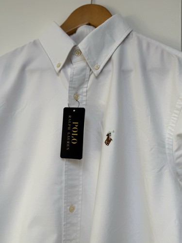 Polo Ralph Lauren Oxford Shirt White Button Down Custom Fit Size Large - Picture 4 of 16