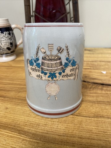 Traditional German Beer Stein with Lidless Design - Picture 1 of 5