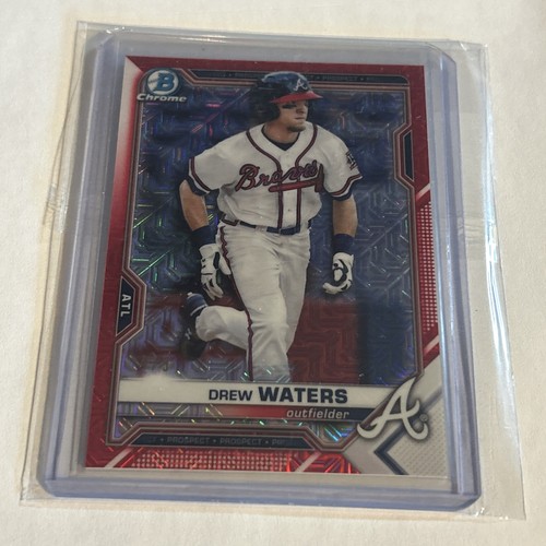 2021 Bowman Chrome Mojo Red Drew Waters Super Refractor SSP 4/5 #BCP-160 - Bild 1 von 3