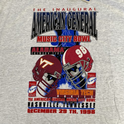 Neu mit Etikett Vintage Virginia Tech Alabama Tide Music City Bowl 1998 Champions Herren XL - Bild 2 von 7