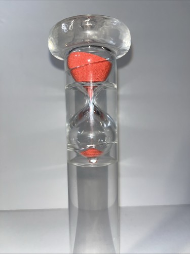 Vintage 8” Glass and  Liquid 5 Minute Sand Timer Hourglass Decor With Red Sand - Picture 4 of 6