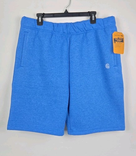 carhartt Relaxed-Fit Midweight Fleece SHORTS Marine Blue Size LARGE NWT - Picture 2 of 9
