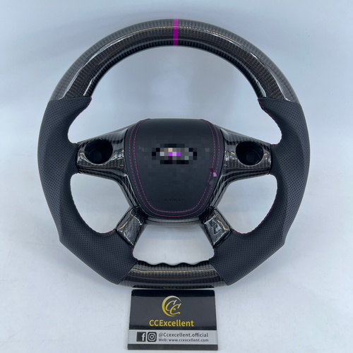 Volante de fibra de carbono/costuras moradas para Ford Focus 2012-2014 MK2 ST - Imagen 1 de 8