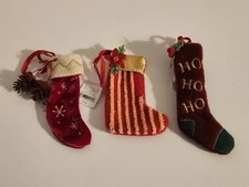 2024 Target Wondershop Mini Stocking Fabric Christmas Ornament Setof3 Ornaments