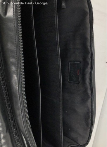Tumi 96141DH Black Expandable Leather Organizer Computer Laptop Briefcase Great - Picture 12 of 12