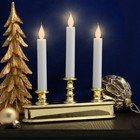 Northlight 10" Pre-Lit LED White Lighted 3ct Candolier Christmas Candle Lamp