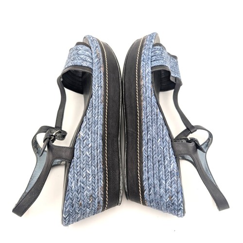 Stuart Weitzman Colorblock Espadrilles Wedges Sandals Blue Size US10 EU40.5 - Picture 10 of 13