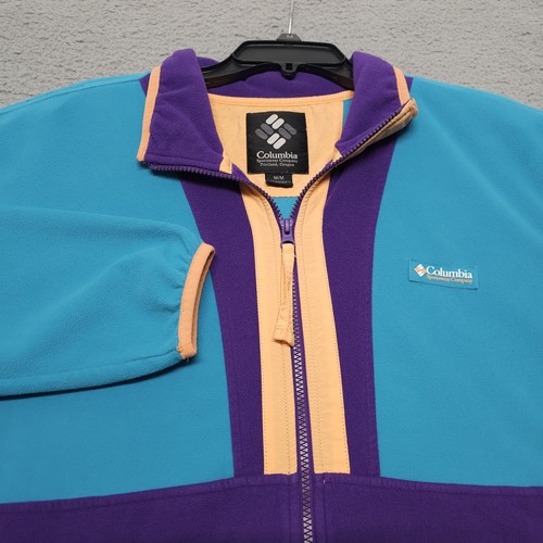 Columbia Back Bowl Full Zip Fleece Men’s Size Medium Blue / Purple - Picture 9 of 16