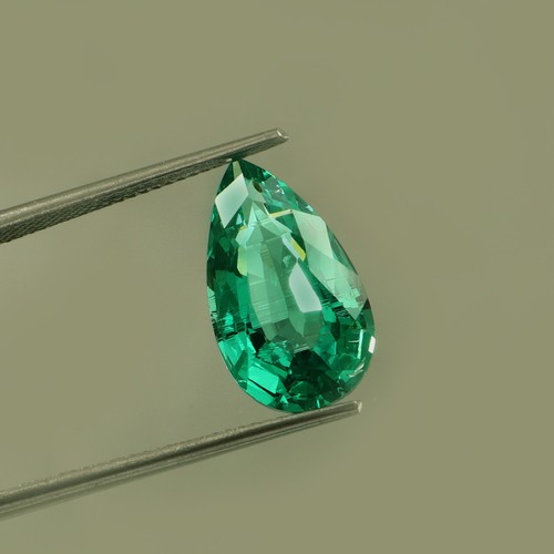 6.00 CT Hydrothermal Colombian Ethical Green Emerald Loose Gemstone Pear Cut - Picture 3 of 5