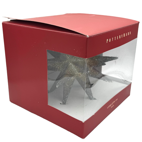 Pottery Barn Small 7-8” Wide Crushed Glass Vintage Glitter German Christmas Star - Picture 2 of 15