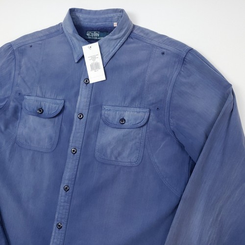 Polo Ralph Lauren Military Utility Workshirt Medium Men Long Sleeve Blue BNWT - Picture 6 of 14