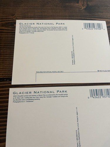 Vintage Glacier National Park Postcards-Lot of 10 Unused - Foto 7 di 7