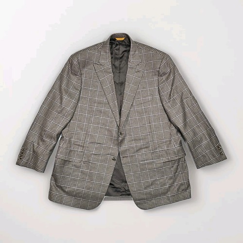Loro Piana Hickey Freeman Balzer Herren 46 S Kaschmir Seide Spitze kariert Sport Mantel - Bild 2 von 16