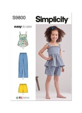 SIMPLICITY 9800 Toddler Girls Shorts, Pants, Tops SEWING PATTERN 3-8 FLASH PRICE