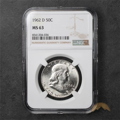 1962-D Franklin Silver Half Dollar 50c - NGC MS63 - Denver