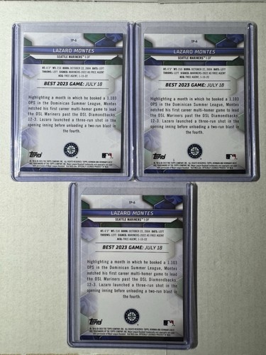 2023 Bowmans Best Top Prospects Lazaro Montes #TP-6 (3) Card Rookie Lot Mariners - Picture 2 of 2