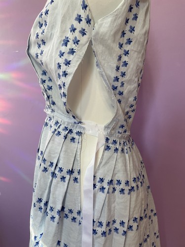 Vintage Blue Leaf Dress - Unfinished / AS IS - Bild 6 von 9