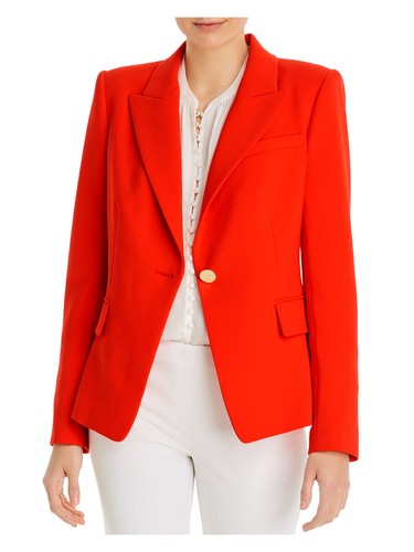 KOBI HALPERIN Womens Orange One-button Long Sleeve Wear To Work Blazer Jacket XS - Picture 1 of 3