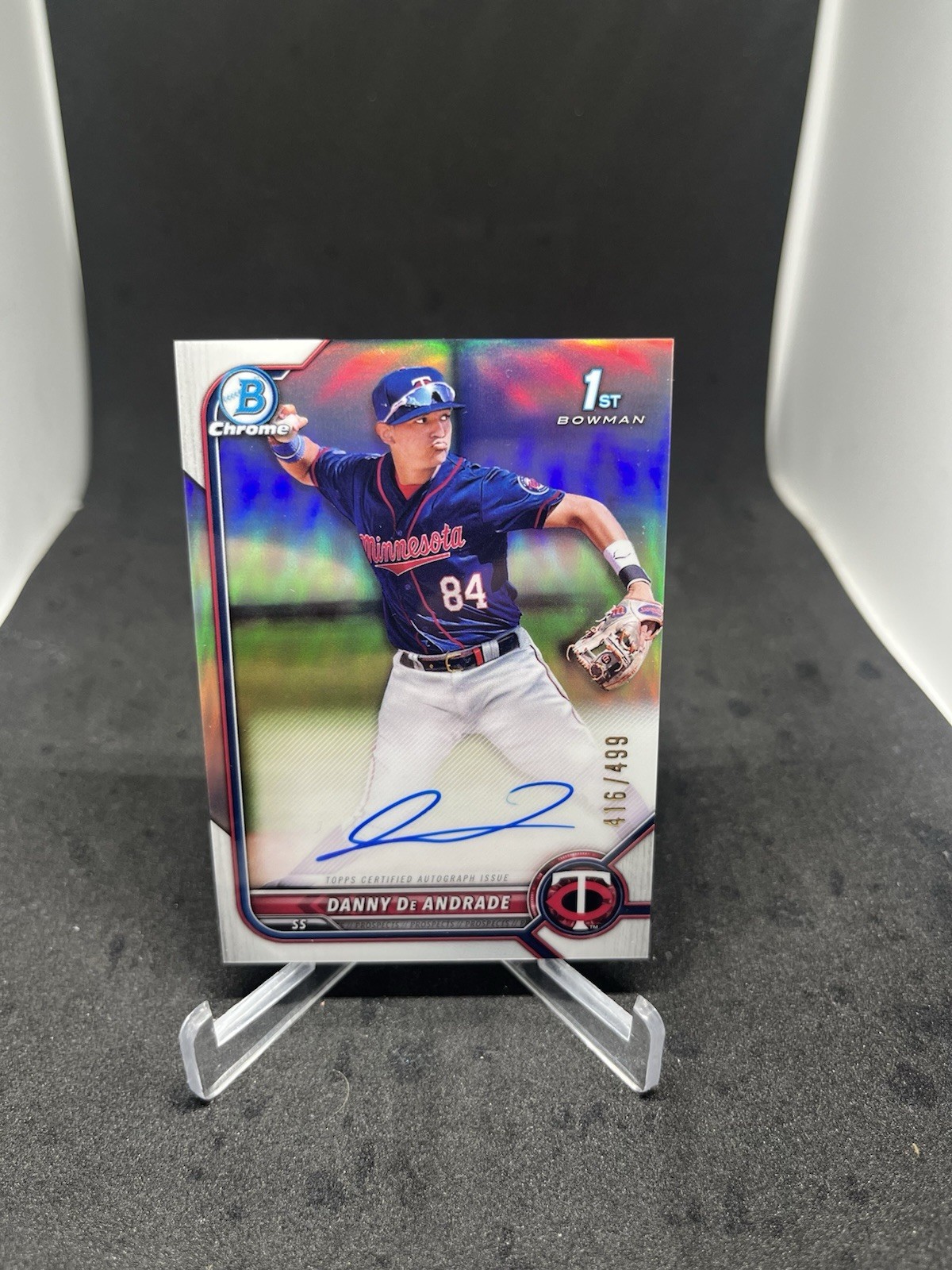 2022 Bowman Chrome Danny De Andrade Refractor Auto 1st Bowman /499