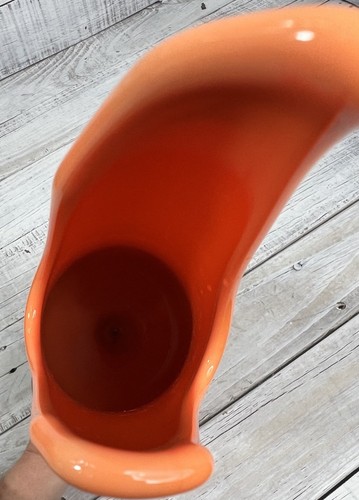 Vintage geschwungene MCM LE Smith bittersüße orange geschwungene Glasvase EUC 🧡 - Bild 8 von 21