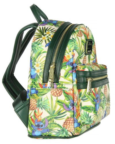 Loungefly Disney Lilo & Stitch Hawaiian Pineapple All Over Print Mini Backpack - Picture 2 of 3