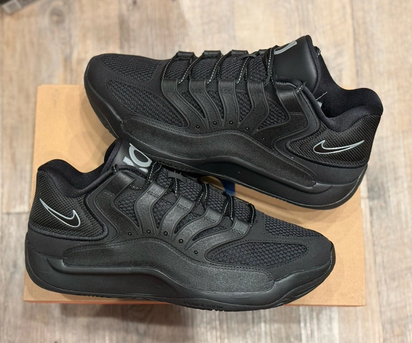 Size 11.5 Nike KD18 Kevin Durant Basketball Shoes Triple Black Men's SHIP TODAY