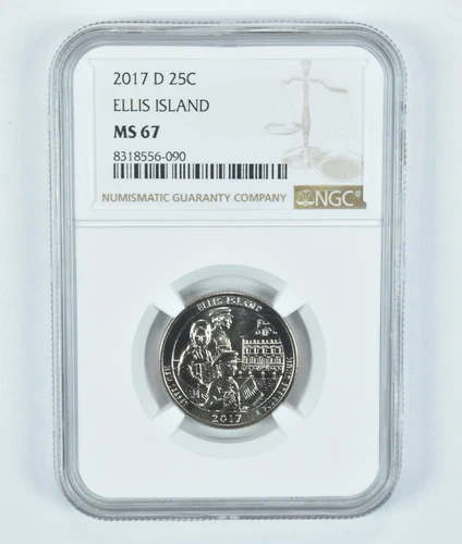 2017-D Washington Quarter Ellis Island ATB MS67 NGC