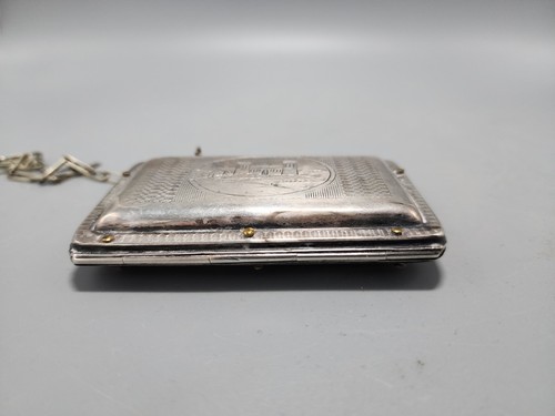 Antique Possibly Silver Plated Purse Inscribed Frank to Lizzie Feb 17, 1856 - Picture 5 of 20