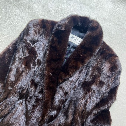 SAGA MINK Gold Saga mink Real Size:11(L) Dark brown coat FROM Japan Authentic - Picture 2 of 24