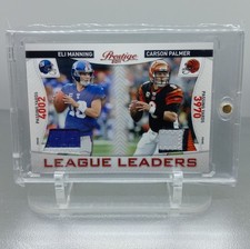 Eli Manning Carson Palmer Panini PRESTIGE Game Worn Jersey Patch No Topps /50