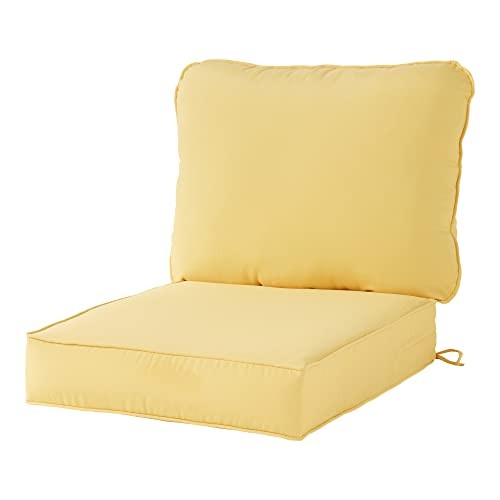 Outdoor 2-Piece Deep Seat Cushion Set, 25 x 25 inches, 28 x 22 inches Sunburst - Bild 1 von 6
