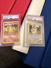 2 Pokémon Gym Heroes Blaine's Charmander & Kangaskhan PSA 8 1st edition