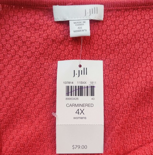 J.JILL Struktur Pullover 4XL Koralle Langarm Strick Tunika Damen Plus Neu mit Etikett - Bild 4 von 7