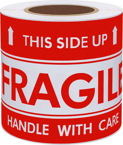 This Side up Fragile Stickers 3X5 Inch Handle with Care Shipping and Packing War - Picture 12 of 12