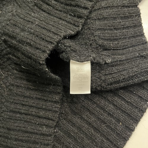 Talbots Petites Wool Alpaca Blend Cable Knit Turtleneck Sweater Black MP - Picture 3 of 6