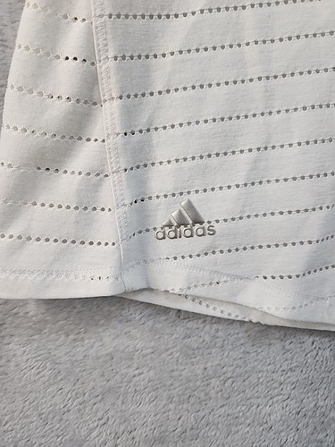 Adidas Women M White Climacool Polyester Athletic Golf Tennis Polo Shirt - Picture 5 of 10